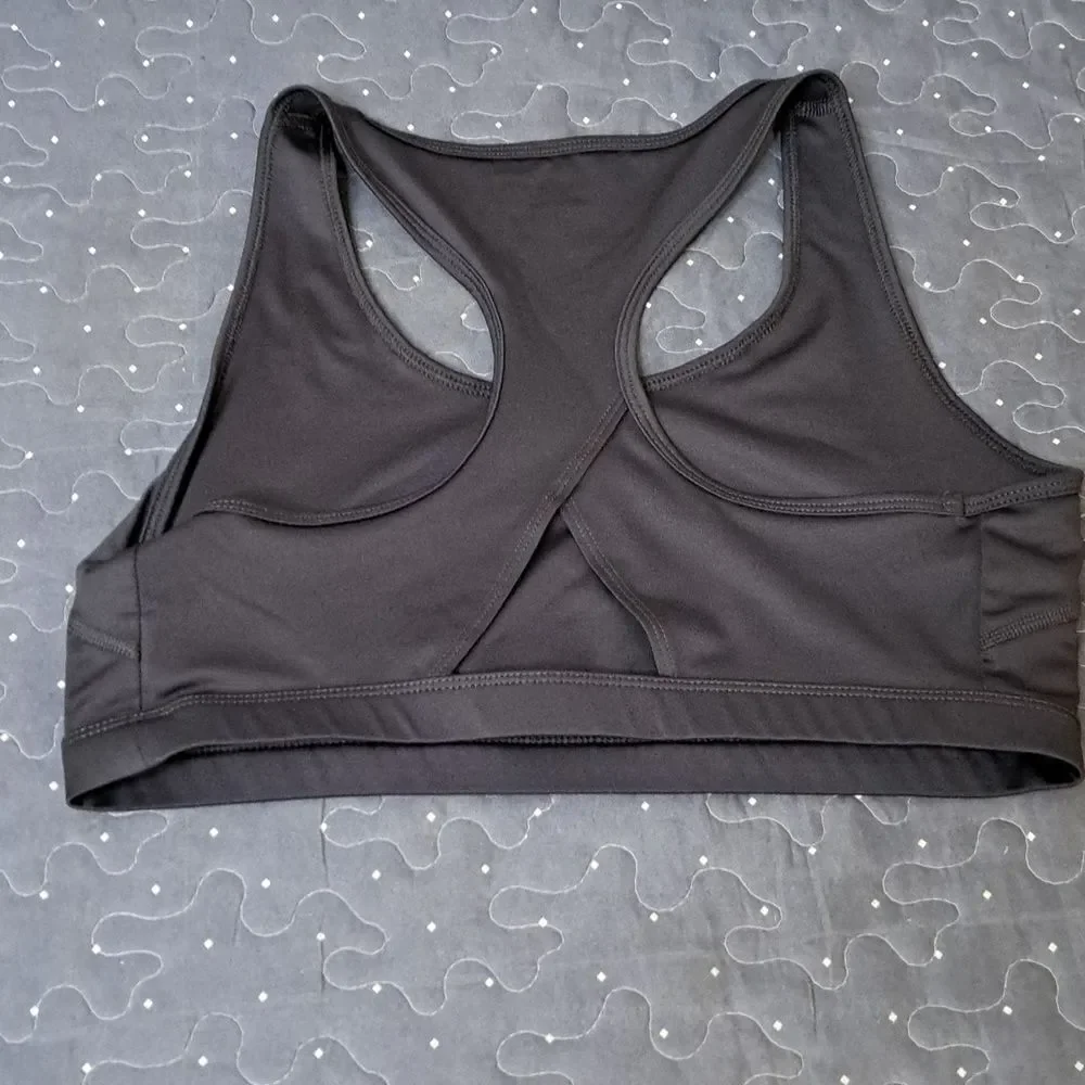 bcg gray low support sports bra size large